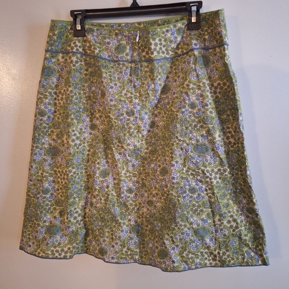Studio M Floral A-Line Skirt in Green and Blue - Picture 4 of 8